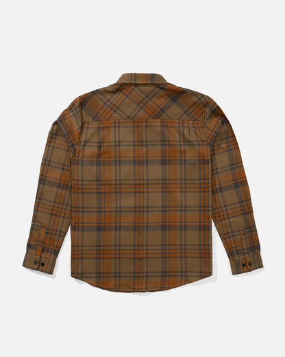 Chemise Fathom Ls Tech Flannel - Dark Brown Salty Crew