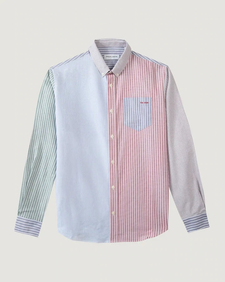 CHEMISE MAISON LABICHE BONNE GRAINE COTON PATCHWORK OXFORD