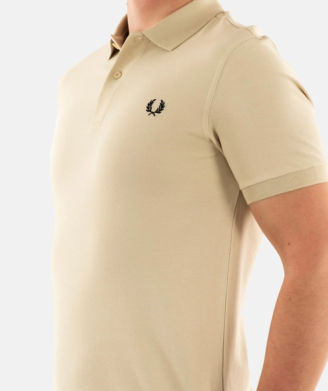 Polo manches courtes brodé coton piqué Fred Perry beige