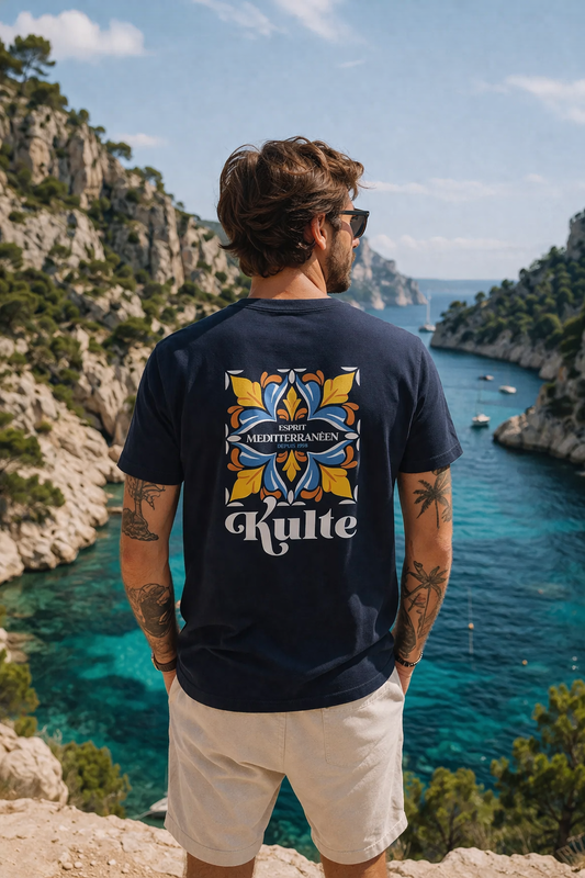 Tee shirt Mediterranée  KULTE Navy