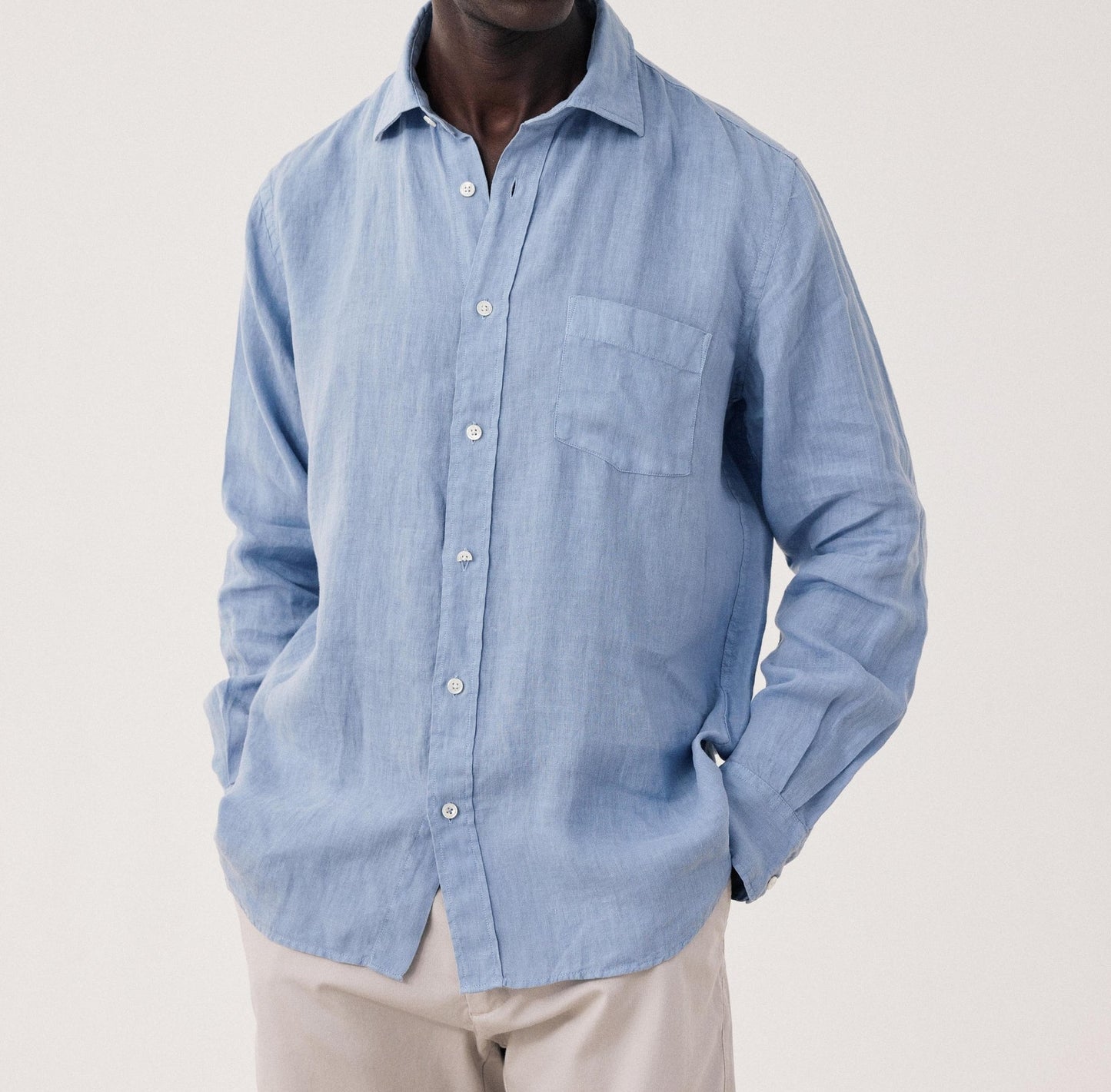 Chemise en Lin Paul Pat Hartford  bleu ciel