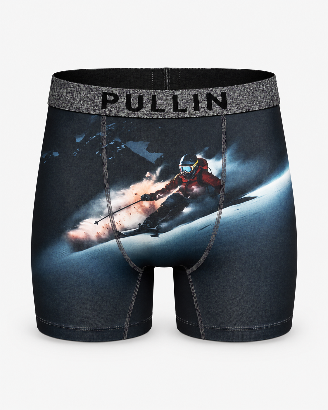 Boxer FASHION2 Moonlight Pullin homme imprimé skieur en montagne vue de face