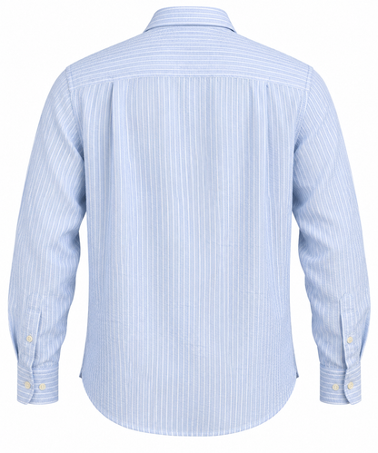 Chemise Paul en seersucker rayé bleu ciel – Hartford