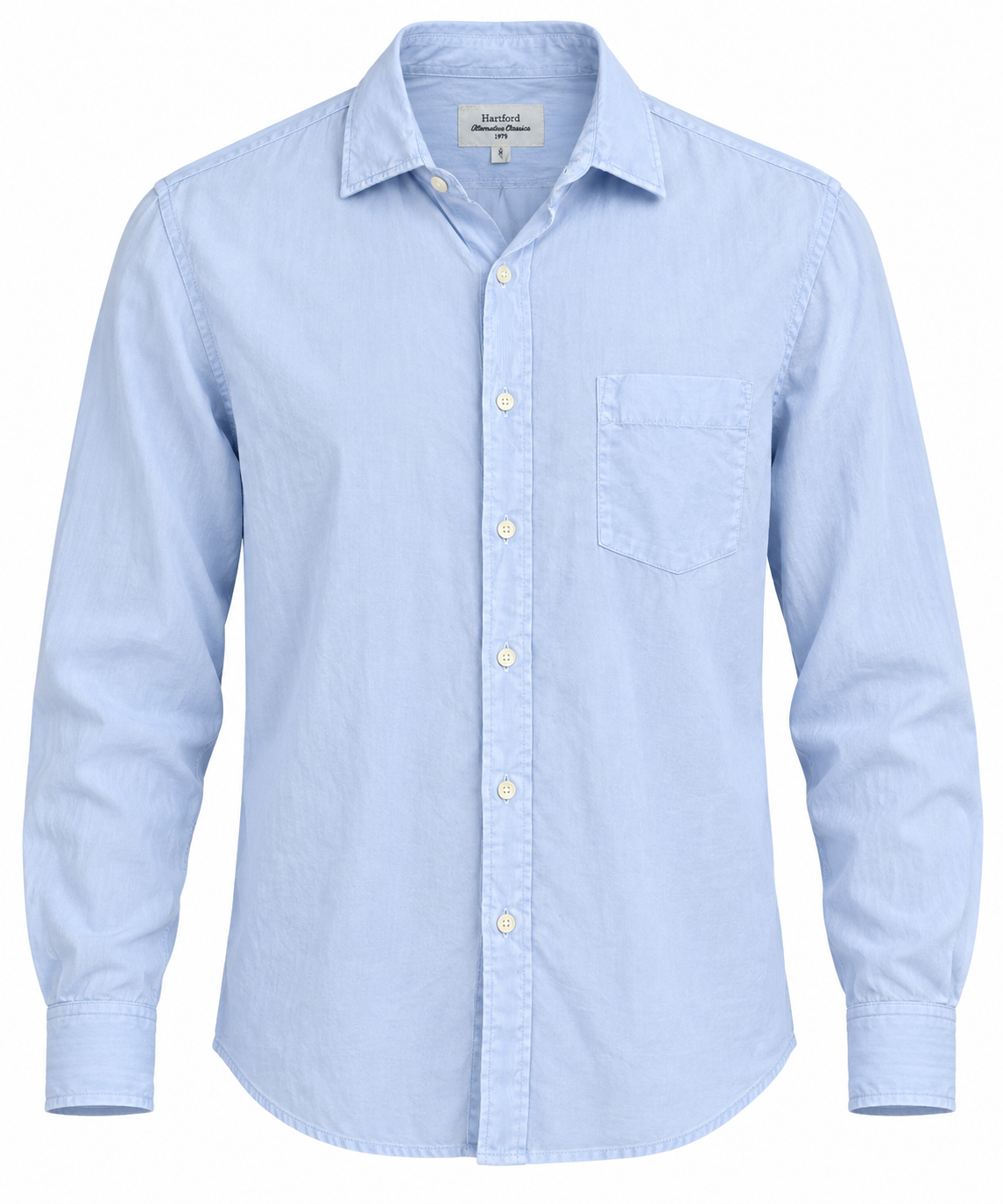 Chemise Hartford bleu ciel en voile de coton