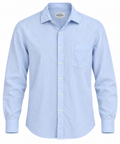 Chemise Hartford bleu ciel en voile de coton