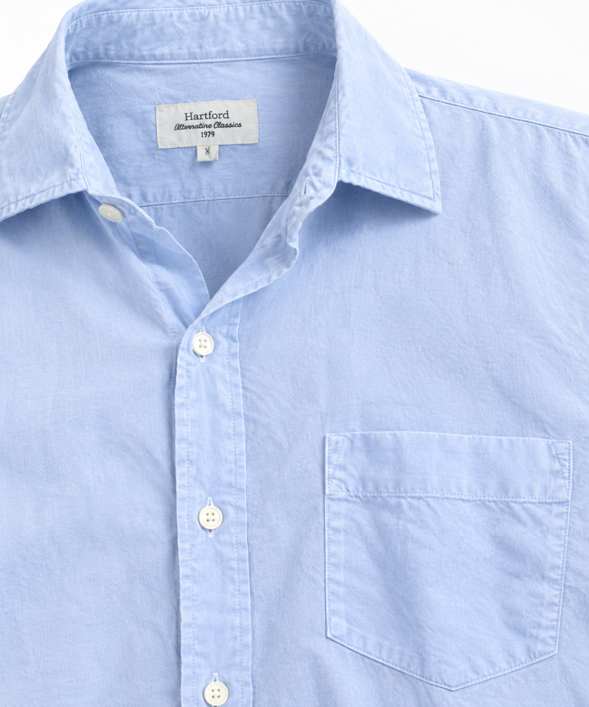 Chemise Hartford bleu ciel en voile de coton