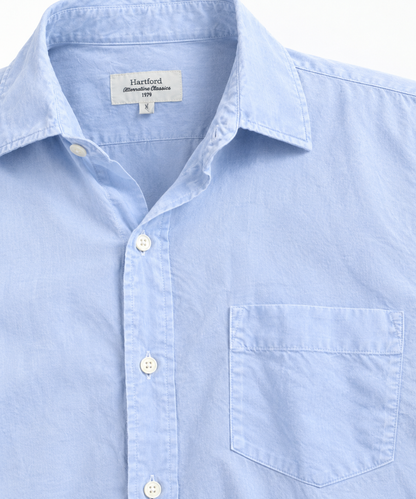Chemise Hartford bleu ciel en voile de coton