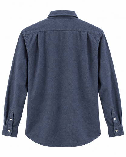 Chemise homme PAUL en flanelle de coton bleu marine – Hartford