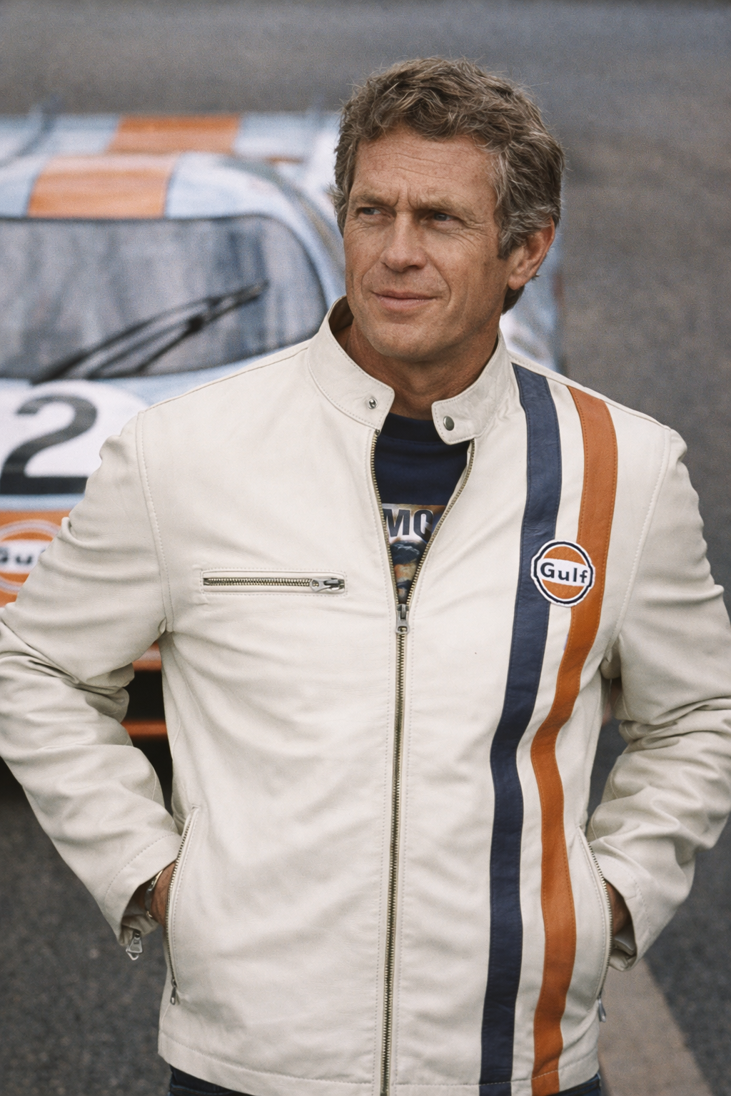 Veste Cuir Gulf Roadmaster ecru