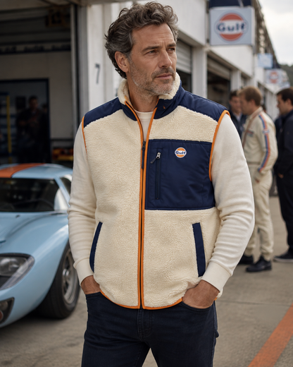 Gilet Sherpa Gulf – Écru & Navy