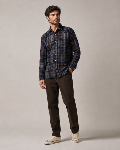 Chemise Hartford Paul – Marron & Bleu à carreaux