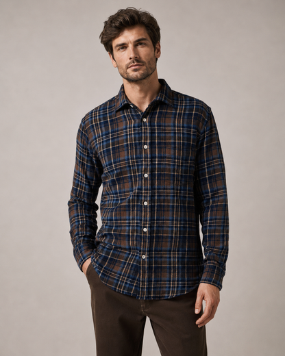 Chemise Hartford Paul – Marron & Bleu à carreaux