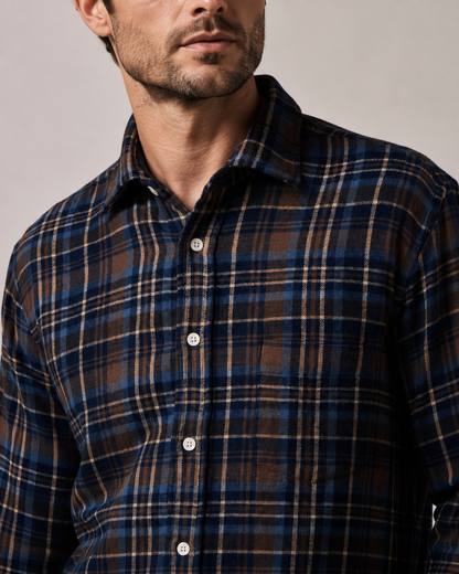 Chemise Hartford Paul – Marron & Bleu à carreaux