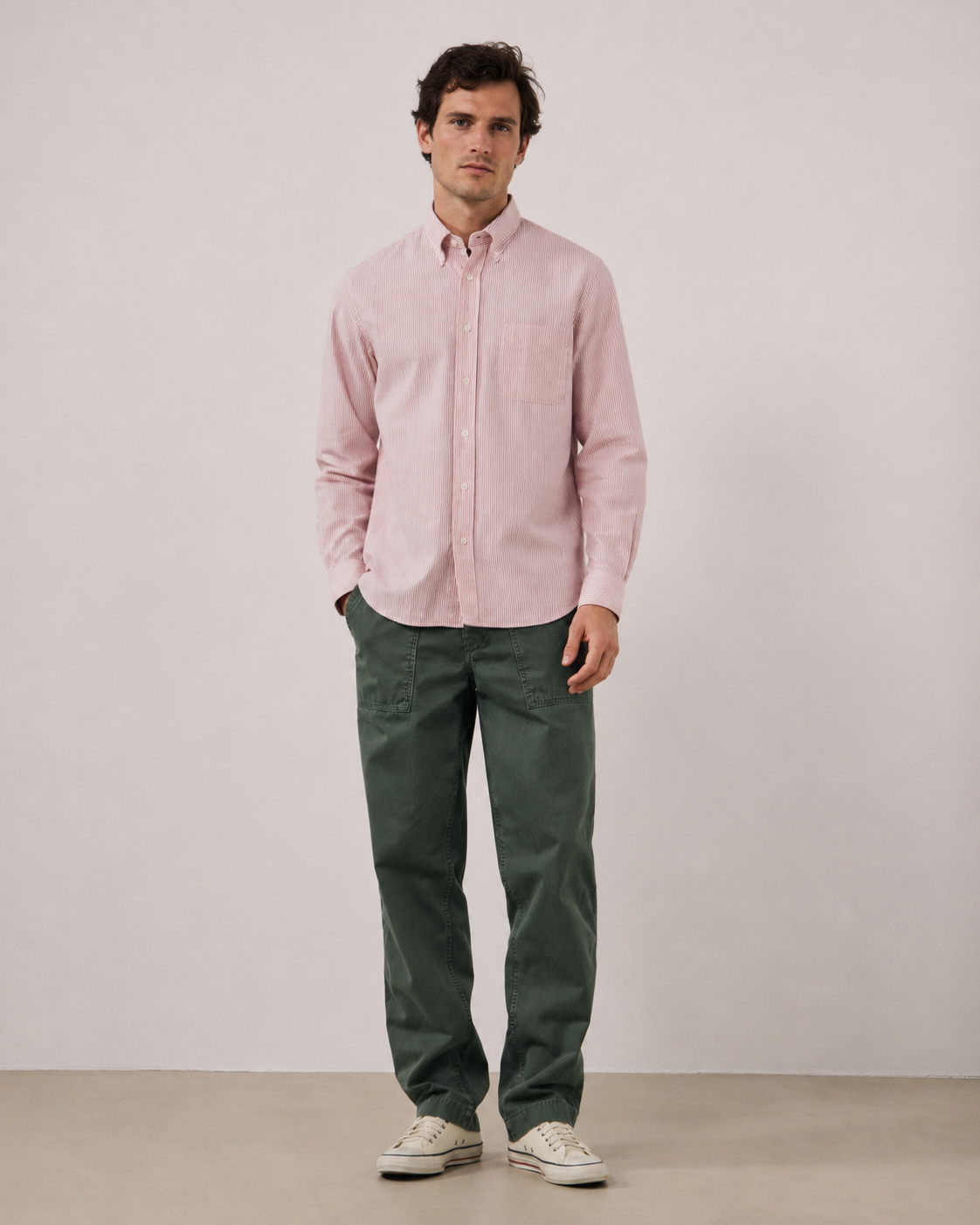 Chemise Hartford Pitt Oxford – Rayée rose