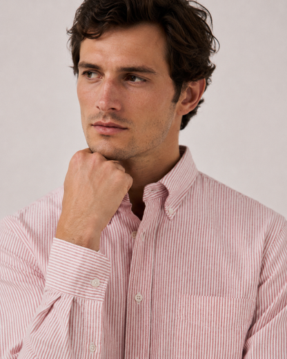 Chemise Hartford Pitt Oxford – Rayée rose
