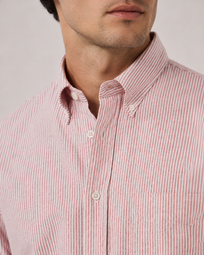 Chemise Hartford Pitt Oxford – Rayée rose
