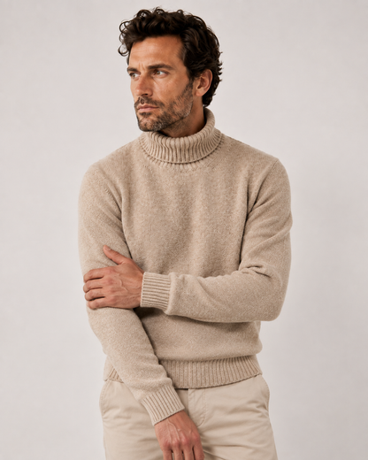 Pull col roulé Seamless en laine mérinos extrafine gris – Hartford