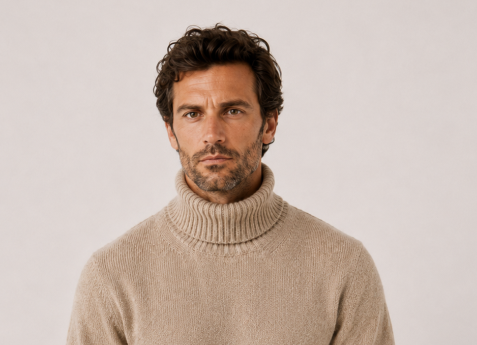 Pull col roulé Seamless en laine mérinos extrafine gris – Hartford