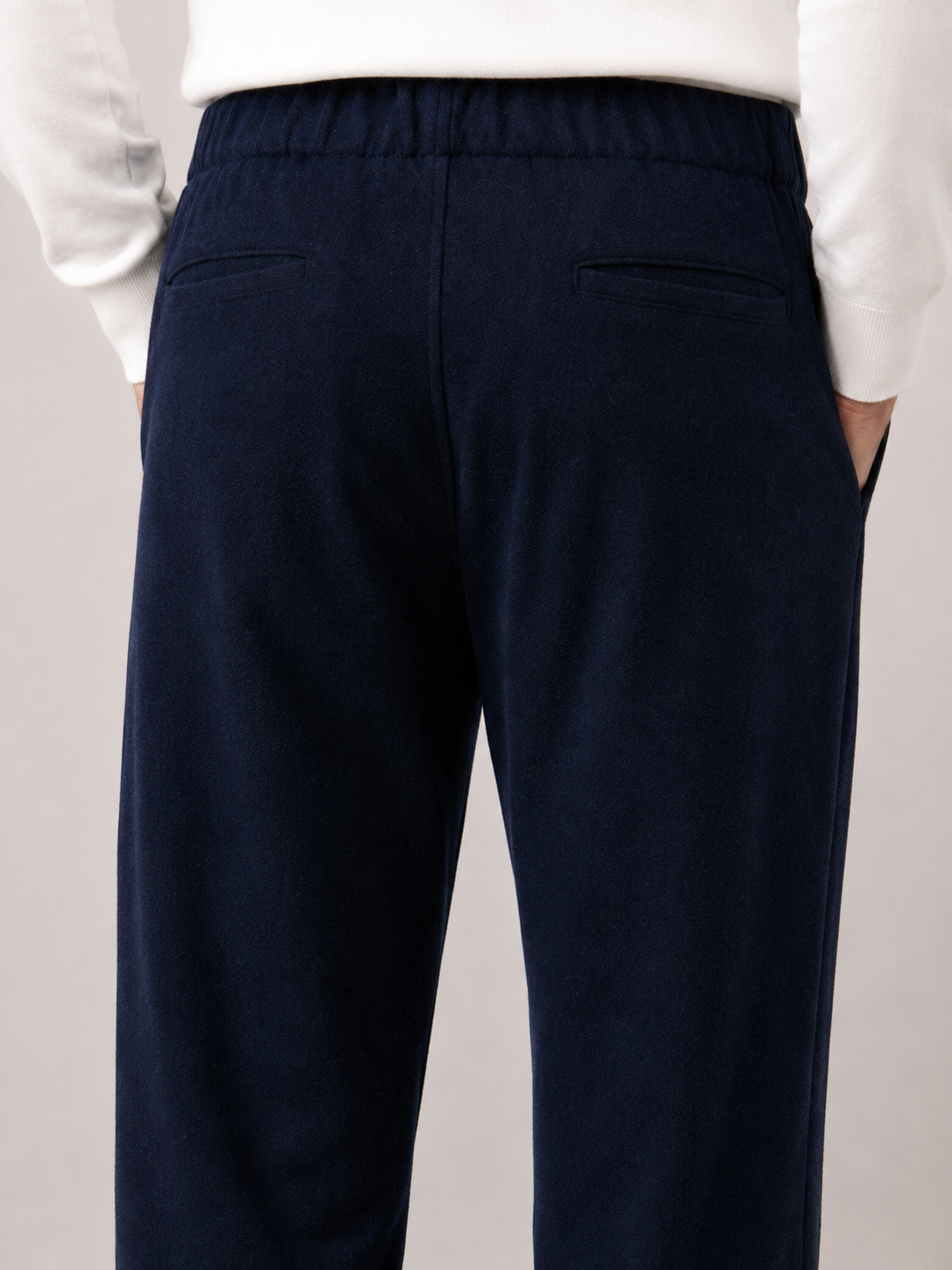 Pantalon Homme en Flanelle de Laine Bleu Marine Joggy – Hartford
