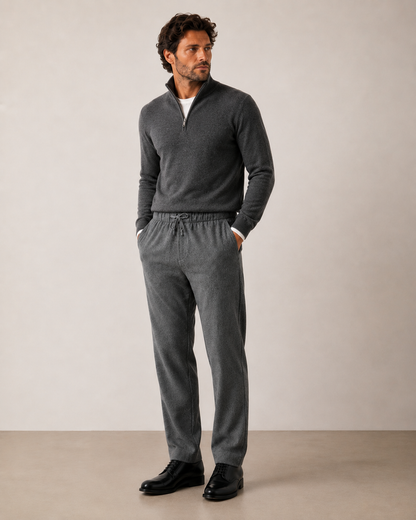 Pantalon Homme en Flanelle de Laine Bleu gris Joggy – Hartford