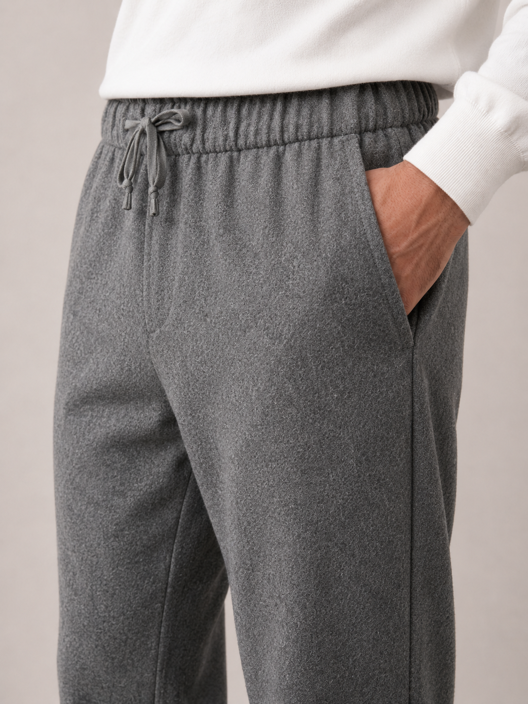 Pantalon Homme en Flanelle de Laine Bleu gris Joggy – Hartford