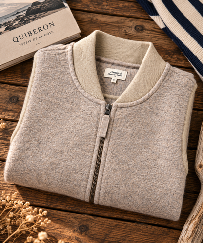 Gilet Homme en Laine Bouillie Beige – Hartford