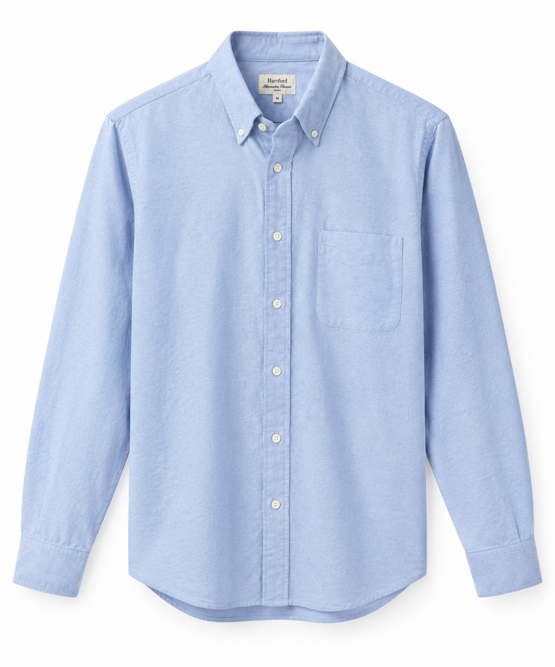 Chemise Homme Oxford de Coton Brossé Bleu Ciel PITT – Hartford