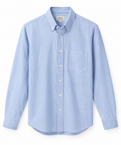 Chemise Homme Oxford de Coton Brossé Bleu Ciel PITT – Hartford
