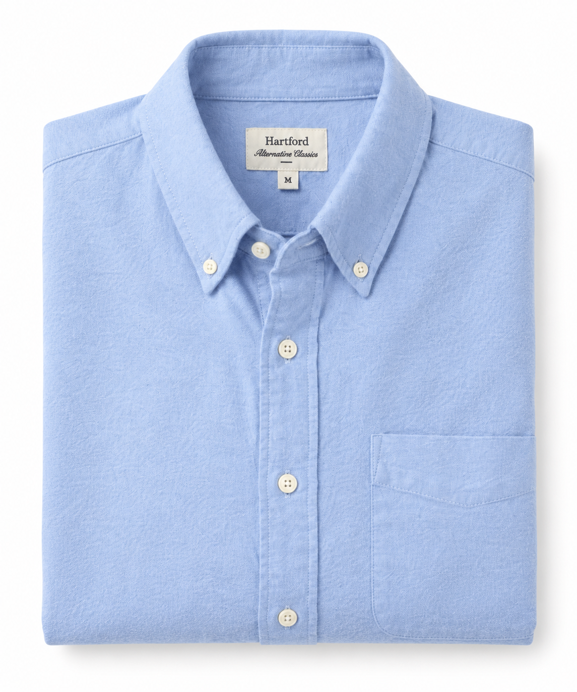 Chemise Homme Oxford de Coton Brossé Bleu Ciel PITT – Hartford