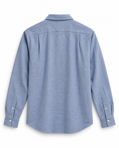 Chemise homme PAUL en flanelle de coton bleue - Hartford