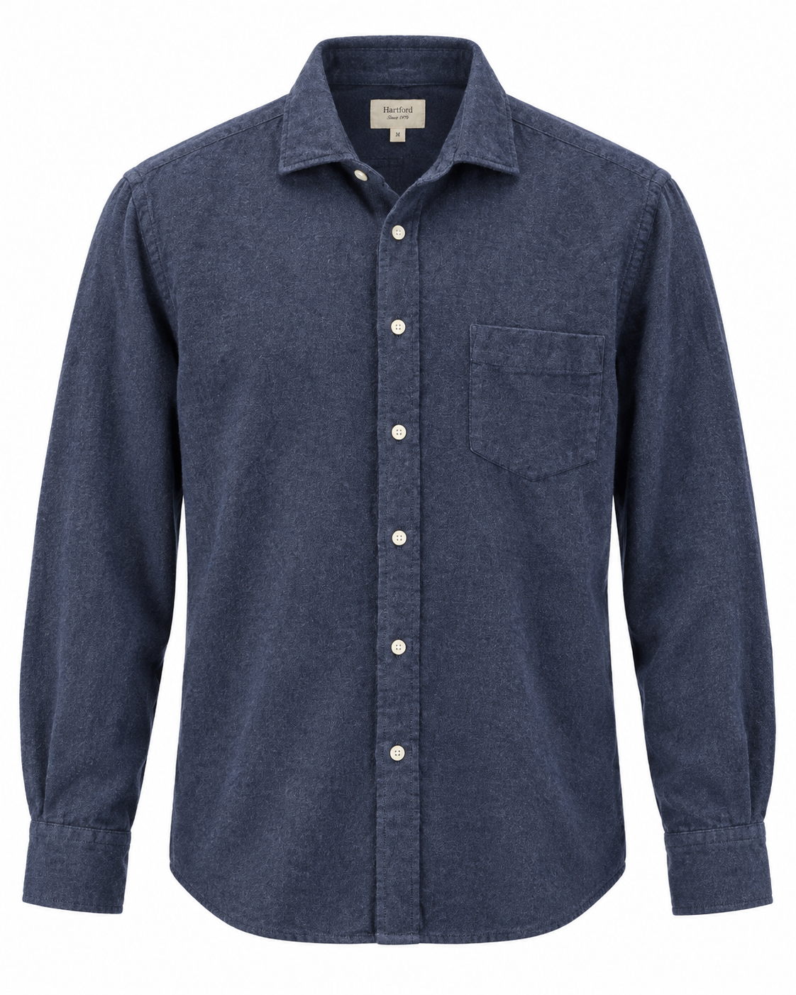 Chemise homme PAUL en flanelle de coton bleu marine – Hartford