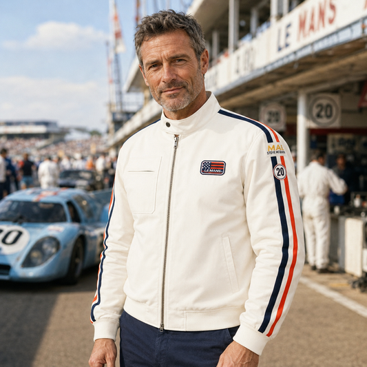 Veste Racing Jacket STEVE MCQUEEN blanche