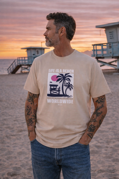 Tee shirt World Wide  KULTE Beige