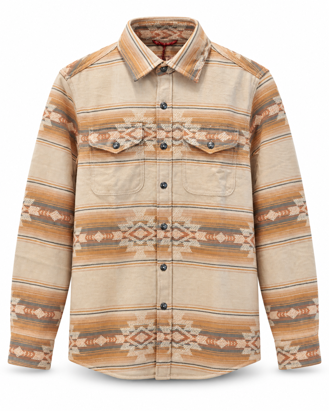 Chemise Klamath beige Iron & Resin en flanelle Jacquard vue de face