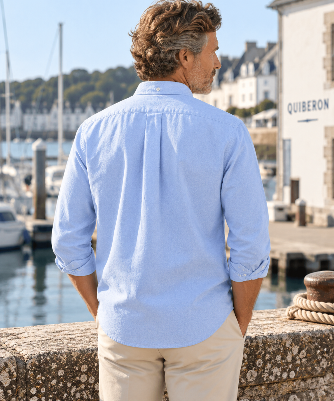 Chemise Homme Oxford de Coton Brossé Bleu Ciel PITT – Hartford
