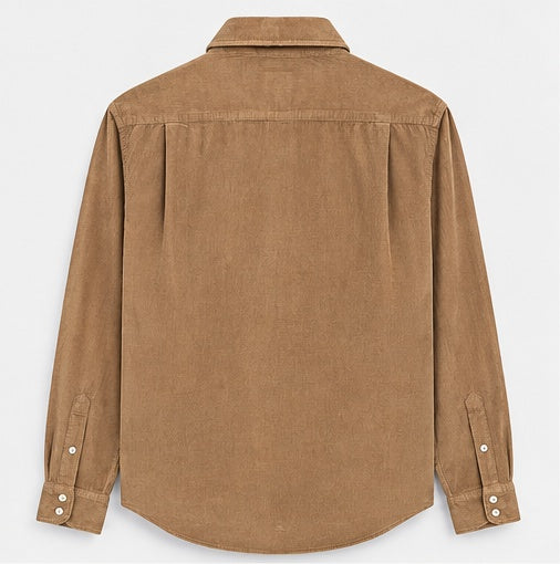 Chemise Paul Pat Hartford camel en velours côtelé fin vue de dos