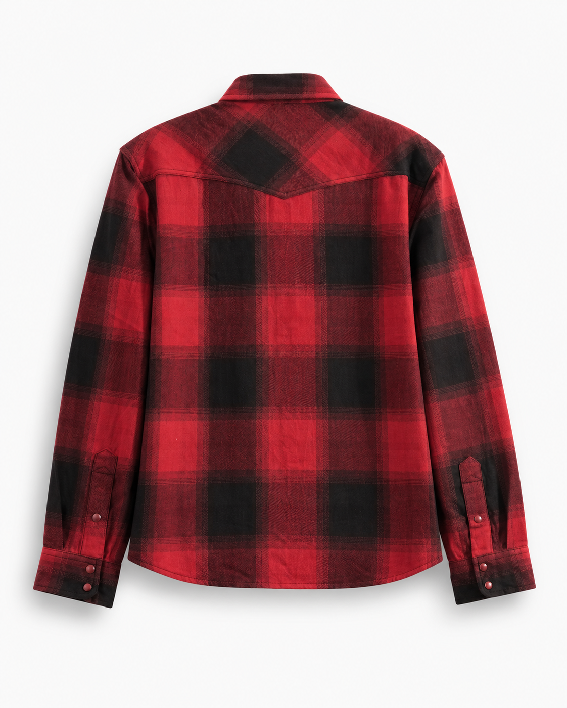 Chemise Somis Iron & Resin rouge et noire avec empiècement western vue de dos