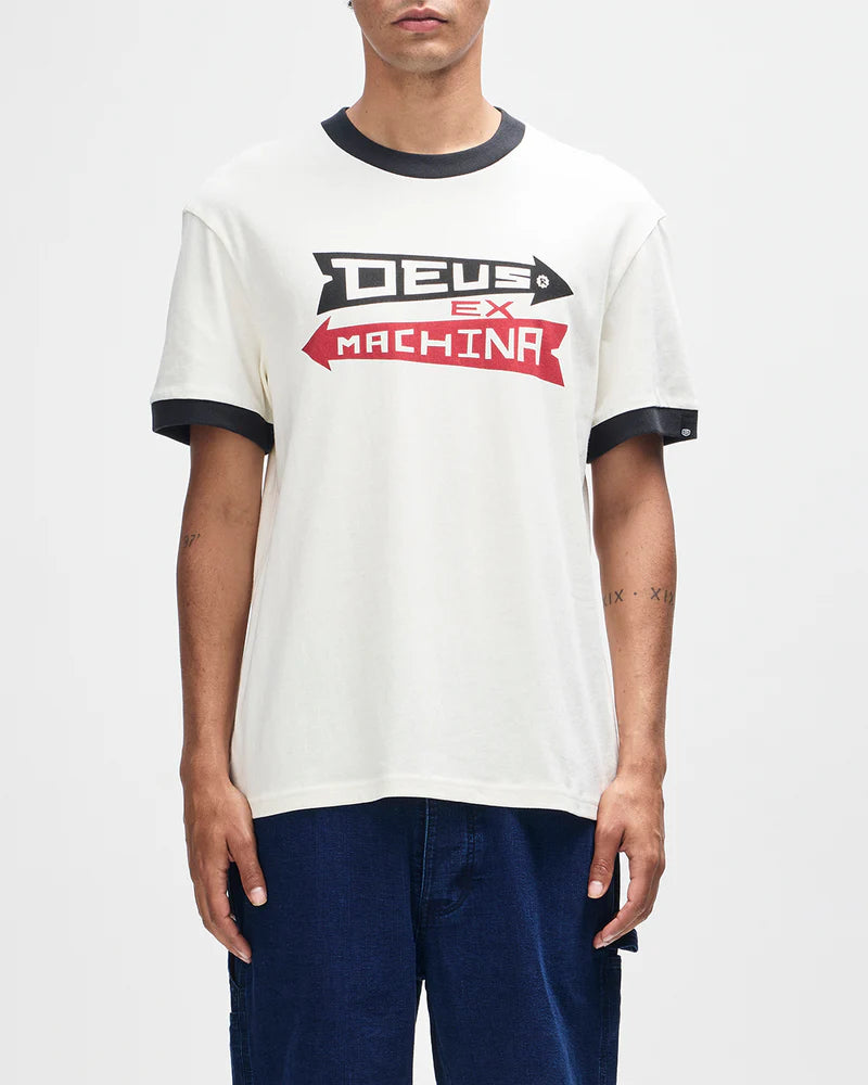 Tee shirt Arrows ringer tee Deus ex Machina blanc