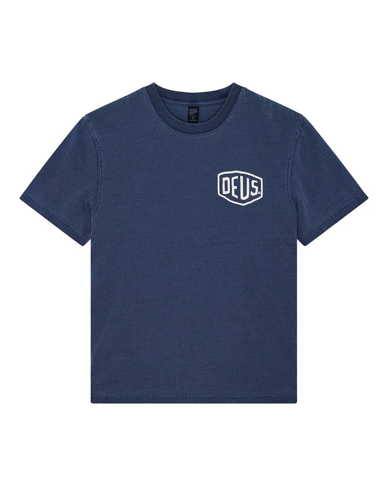 Tee shirt Shield garment dyed Deus ex Machina Navy