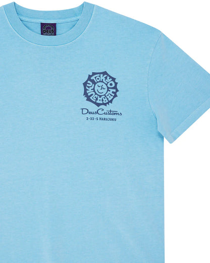 Tee shirt Tokyo Address tee Deus ex Machina bleu ciel
