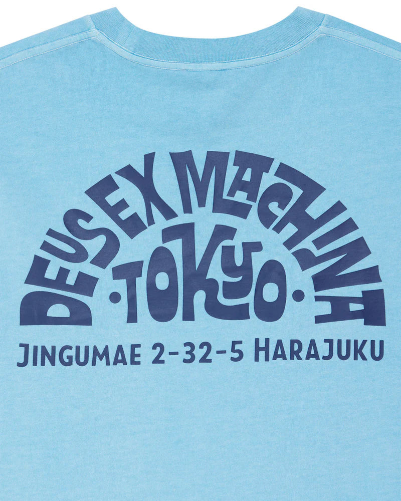 Tee shirt Tokyo Address tee Deus ex Machina bleu ciel