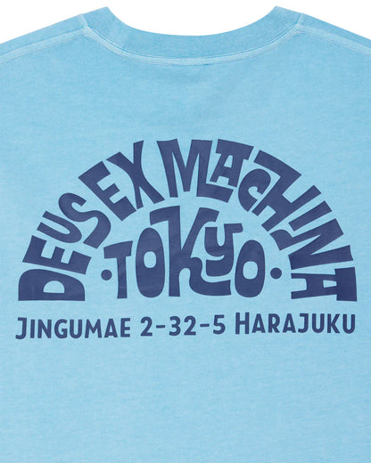 Tee shirt Tokyo Address tee Deus ex Machina bleu ciel