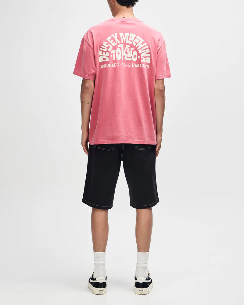 Tee shirt Tokyo Address tee Deus ex Machina red melon