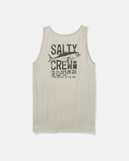 Débardeur Tried and True Tank Salty Crew écru avec grand imprimé poisson au dos