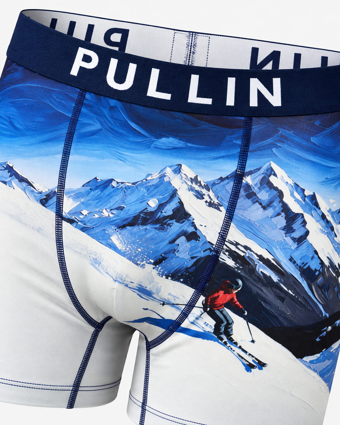 Détail imprimé montagne et ceinture Jacquard du boxer FASHION2 Pullin homme