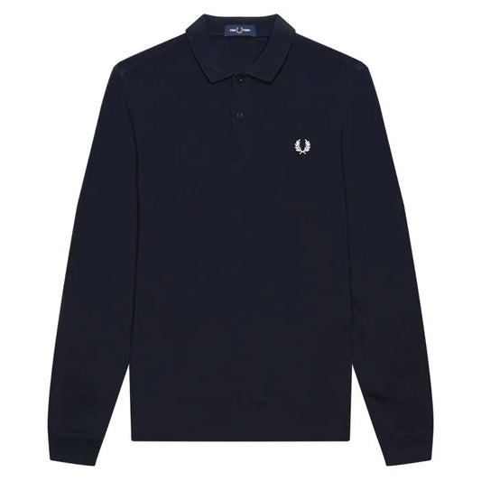 Polo manche longue Fred Perry bleu marine uni