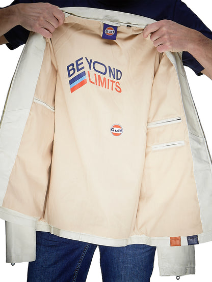Veste Cuir Gulf Roadmaster ecru