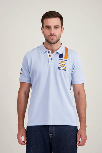 Polo Legend MC bleu ciel GULF
