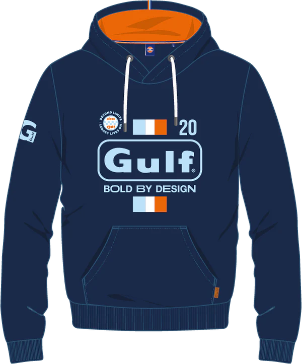 Hoodie pocket Bold Ecru GULF Navy