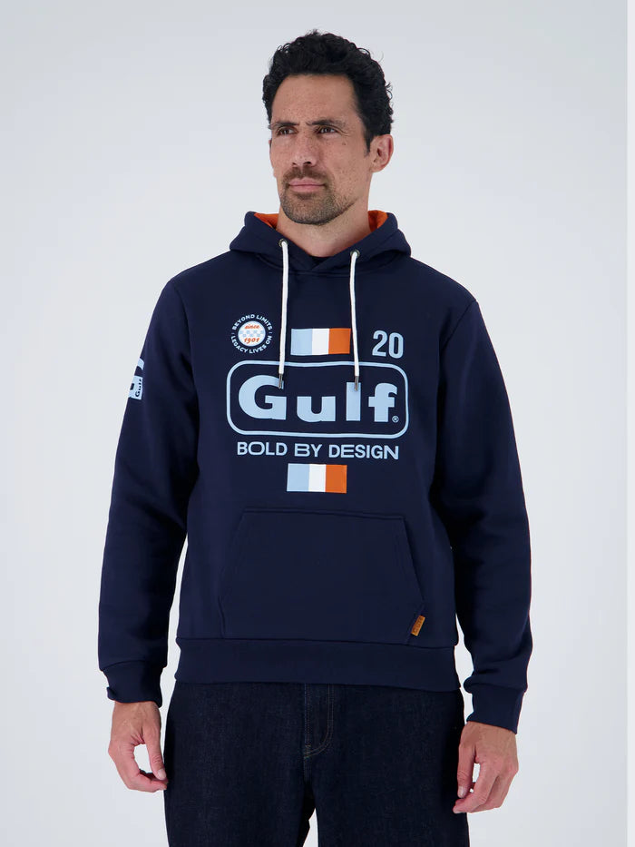 Hoodie pocket Bold Ecru GULF Navy